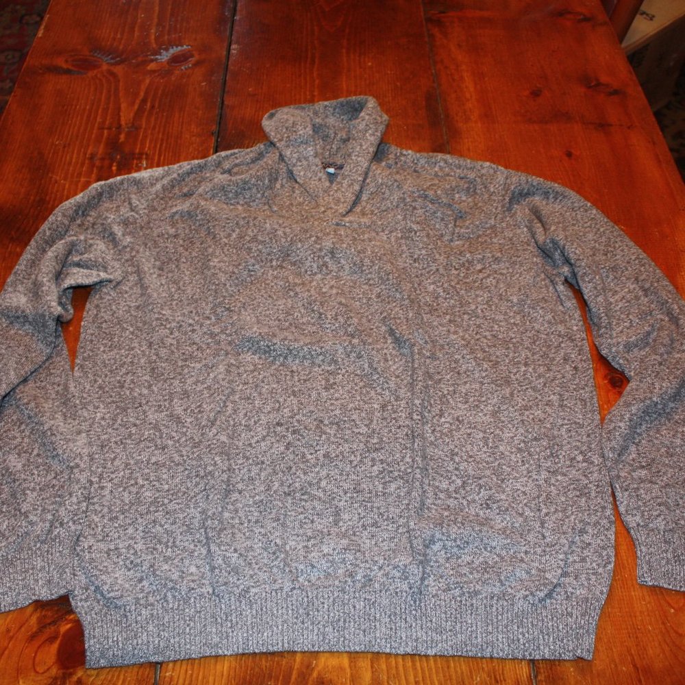 Made Cam Newton Shawl Neck Grey Pullover Sweater. Men's Large.